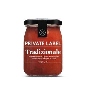 Private Label OEM Italian Traditional Sauce with Tomato and Onion 260 g Mason Jar for Retail