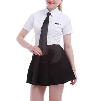 Factory Direct Sale School Uniform Skirt High Waist Pleated Skirt Student Girls Solid Skirt