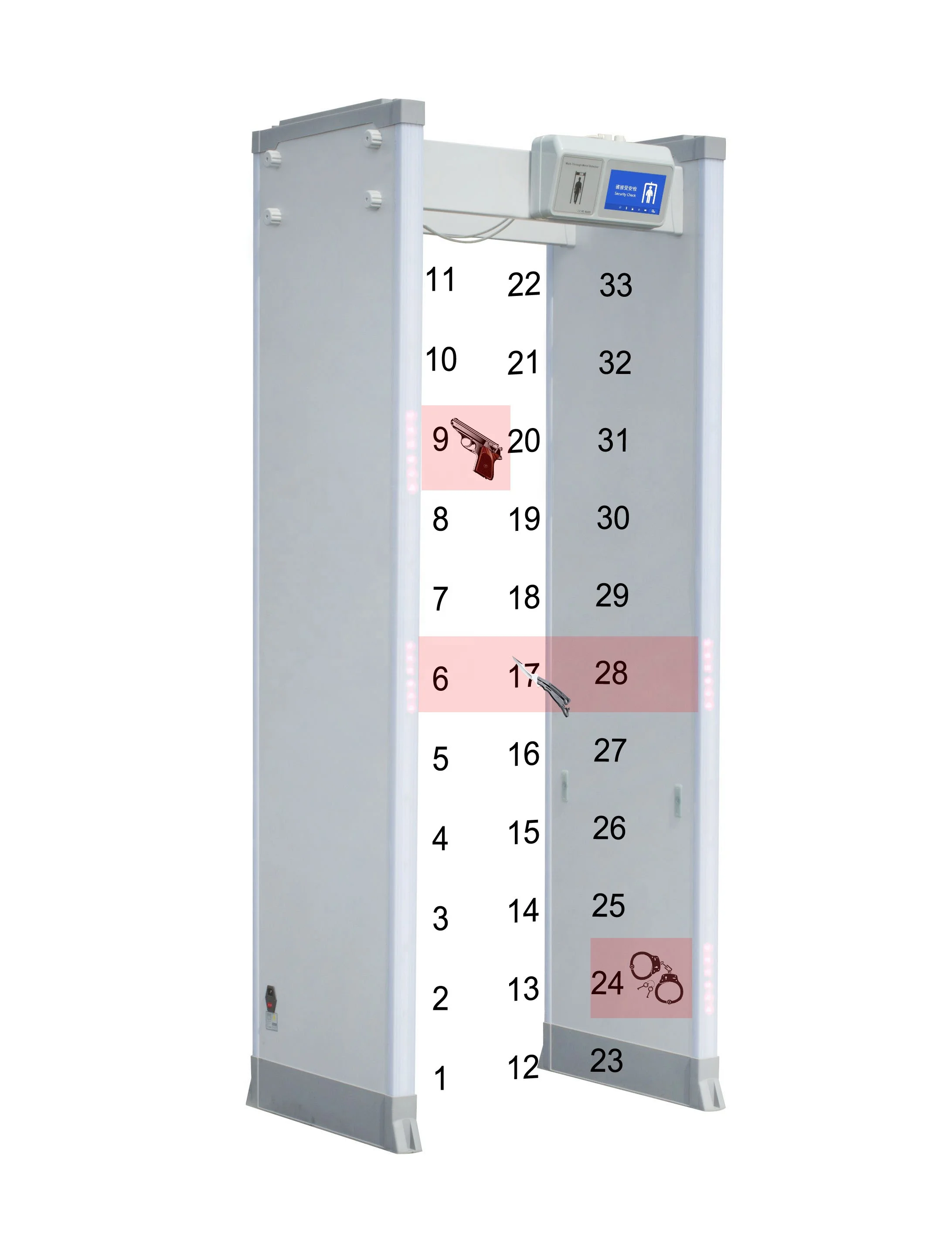 
Safeagle SE3308 33, зона сканирования, высококлассная IP65 дверная рама на весь корпус, проходной металлоискатель, цена 