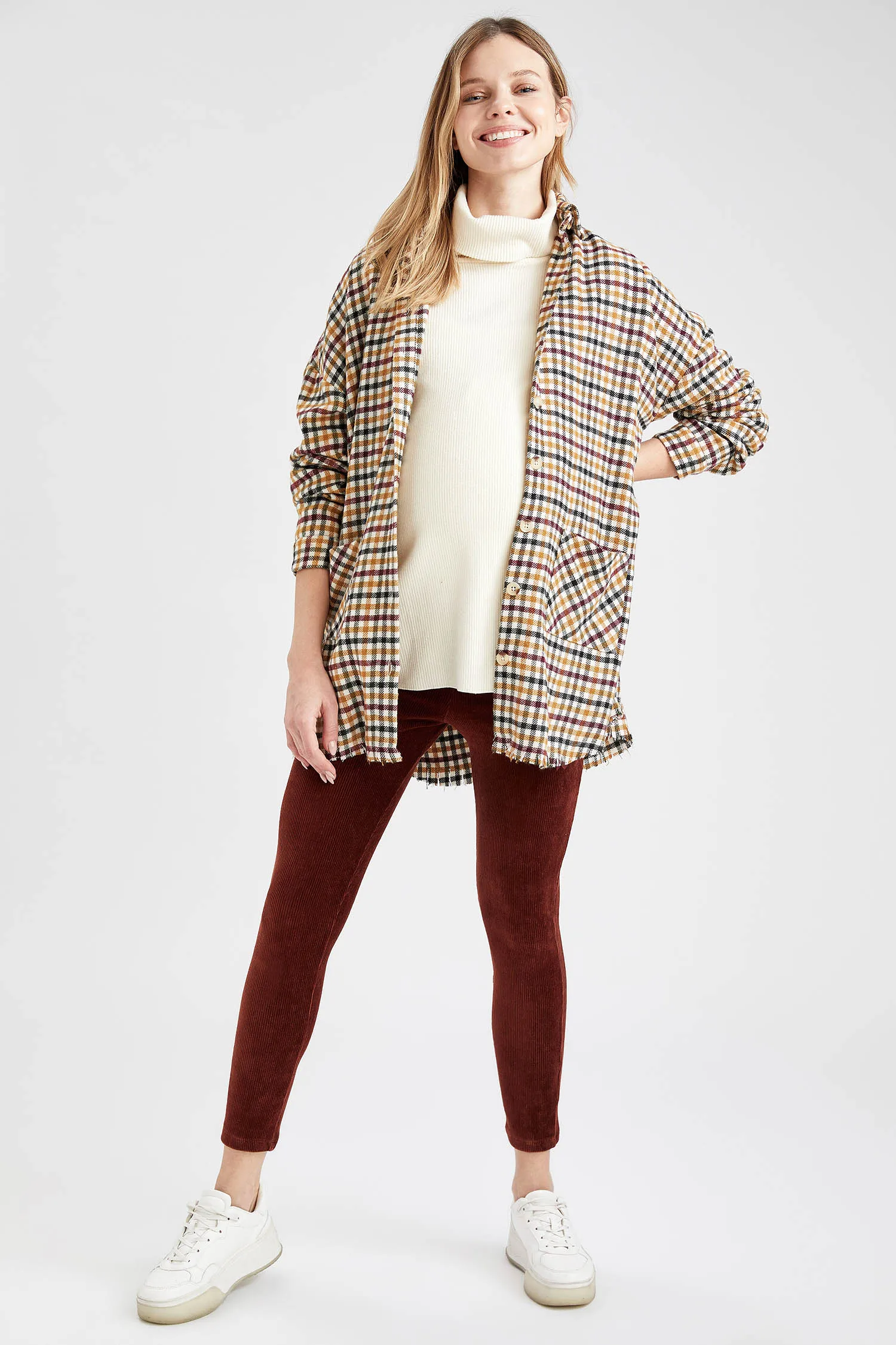 
Defacto одежда для женщин для беременных с подошвой корицы бархатные облегающие Колготки для беременных Высокое качество лучшие цены 