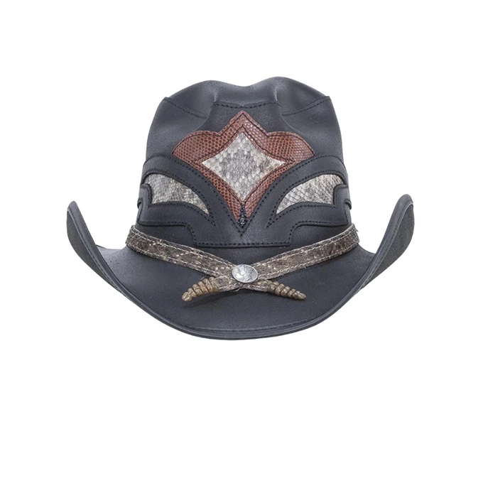 hat leathered bucket leather hat - buy cowboy hat leathered hats