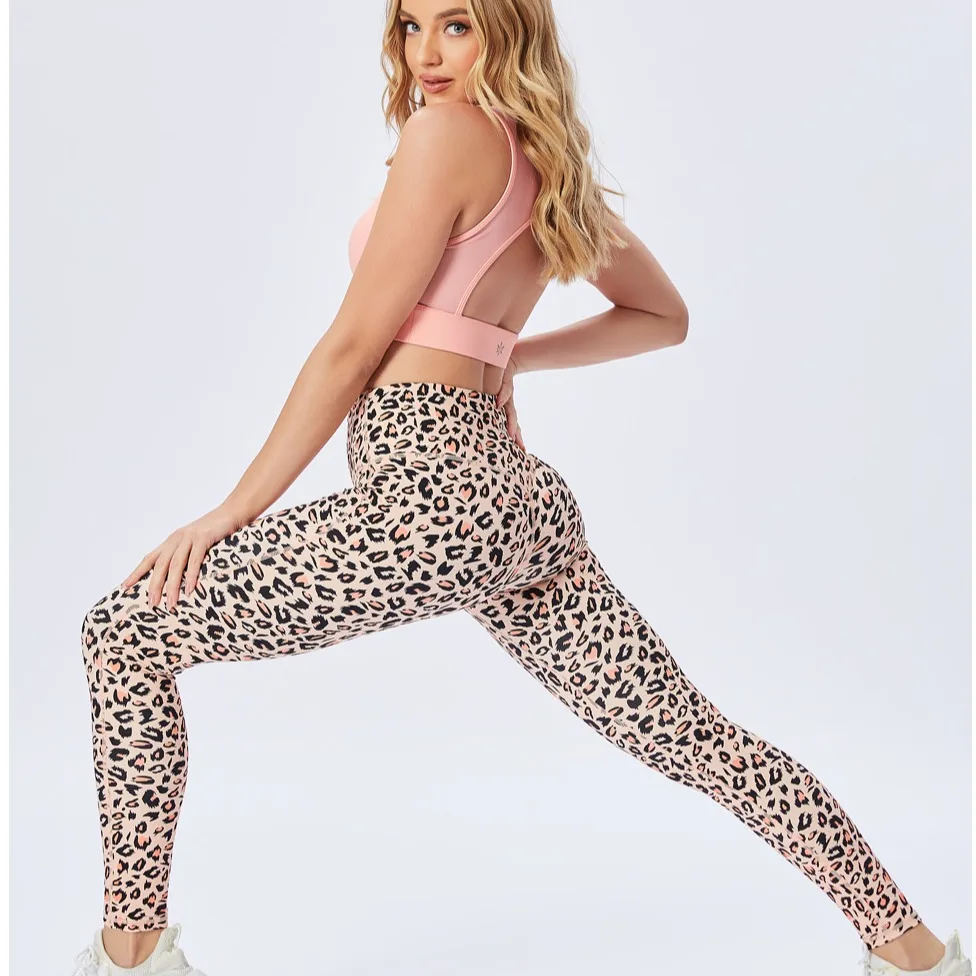 Pink Leopard Print Workout Leggings