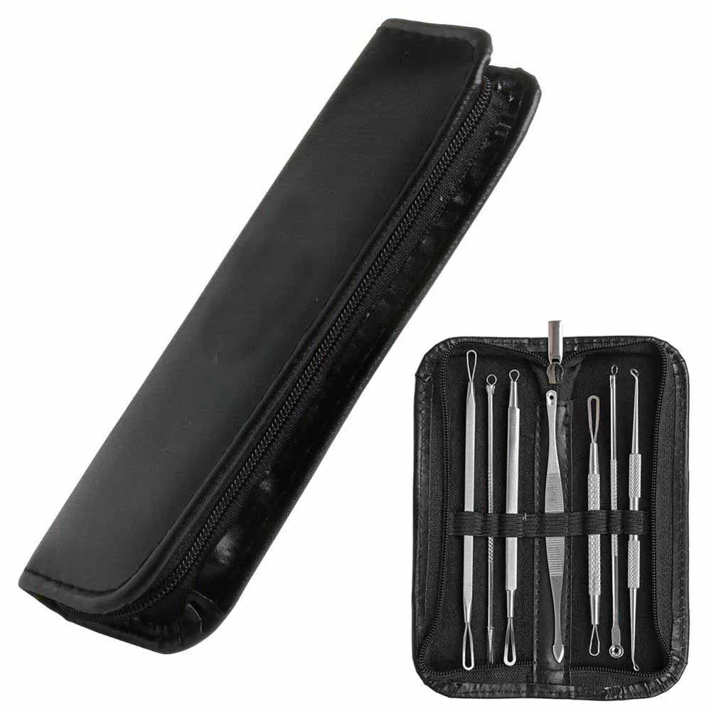 Set of 7 Blackhead Pimple Blemish Comedone Acne Extractor Remover Tool Set Kit Wholesale 2022