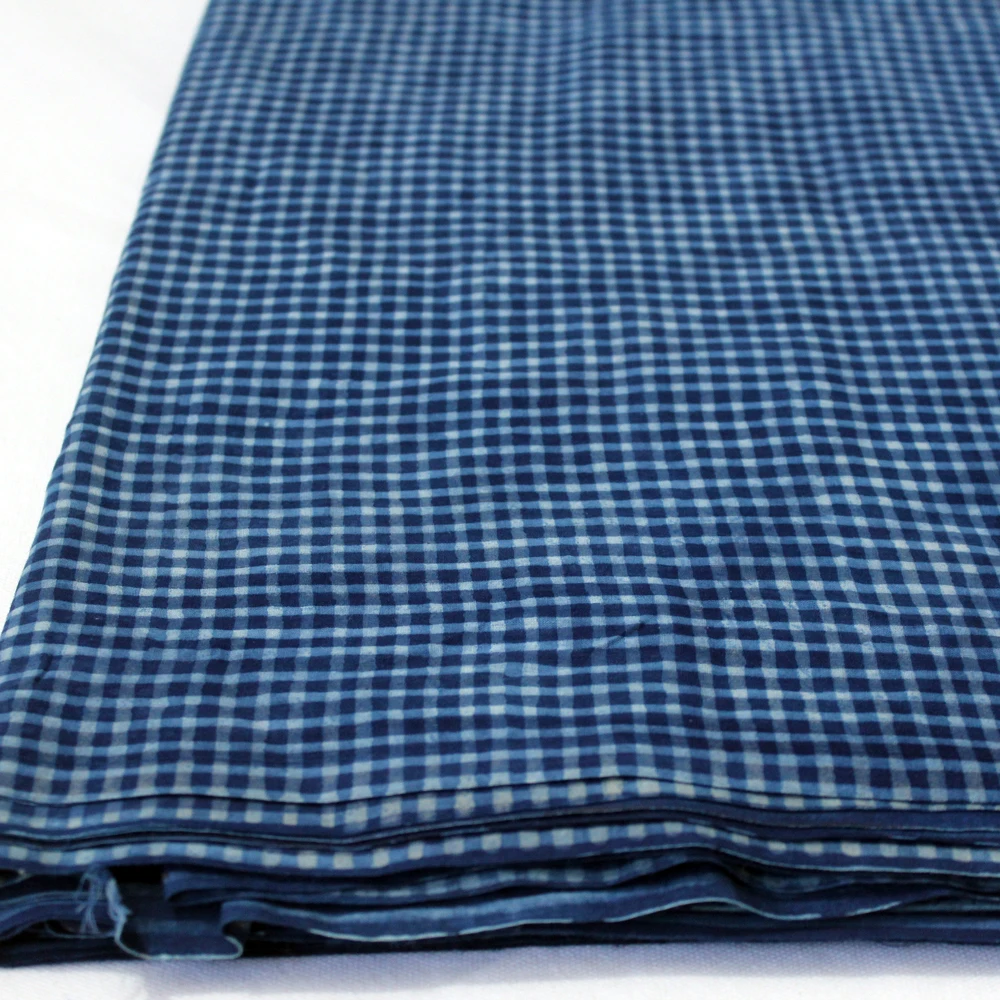 Ручной Блок Печатный чеки ткани Индиго Jaipuri ткани