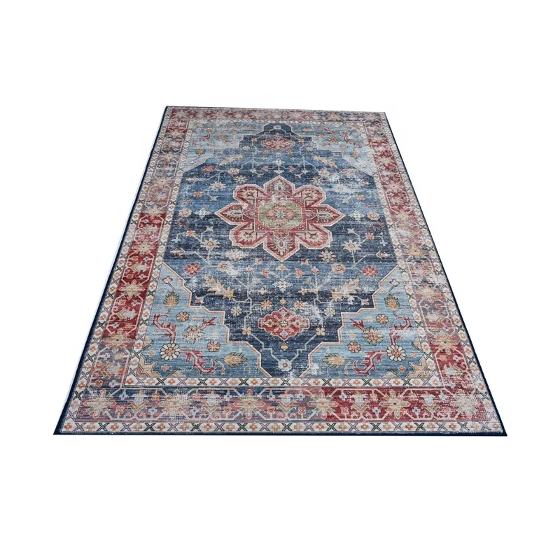 Custom Sizes Printed Machine Washable Persian Rug Rectangle Living Room Area Carpet Foldable Carpet Rug with Customized Service