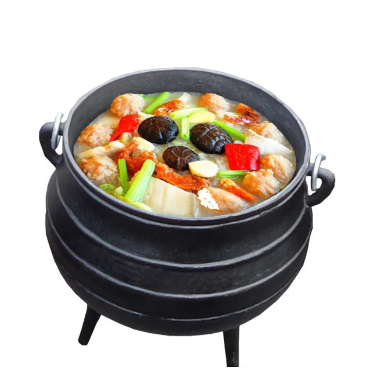 Cuisiland Cast Iron Potjie pot, camping pot, South African pot for outdoor  garden (14QT)