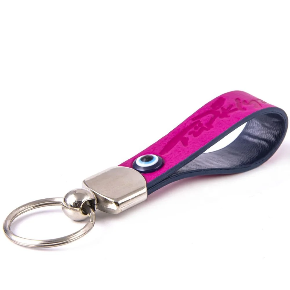 Customizable Evil Eye Beaded Imitation Leather Key Chain From Turkey