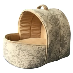 New Arrivals Besign gold color Short Plush pet bed modern for sleeping pet bedding cover for small animals