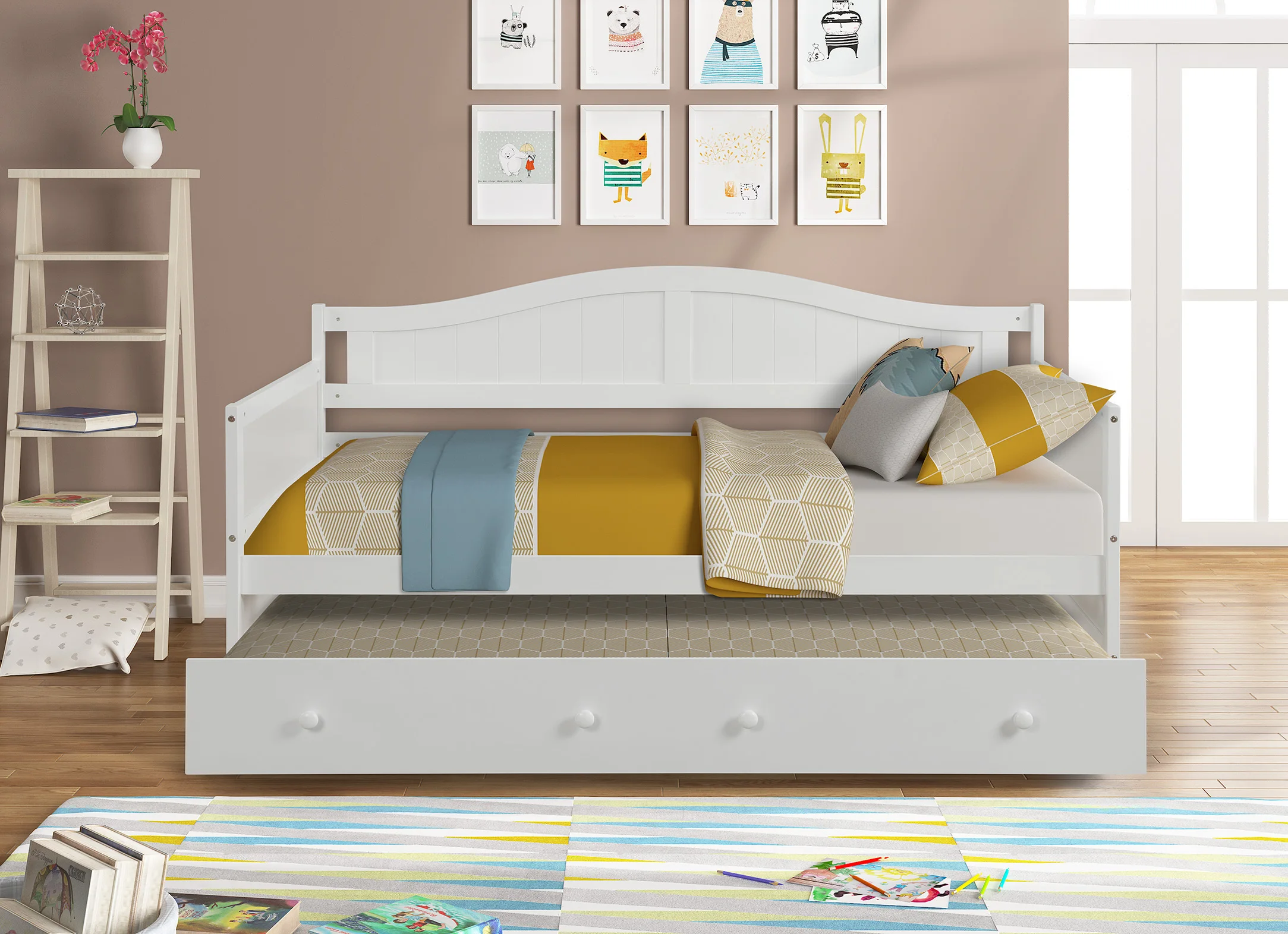 Oem/odm Captain Bed With Trundle And 3 Drawers - Buy Wood Bed Frame,Bed ...