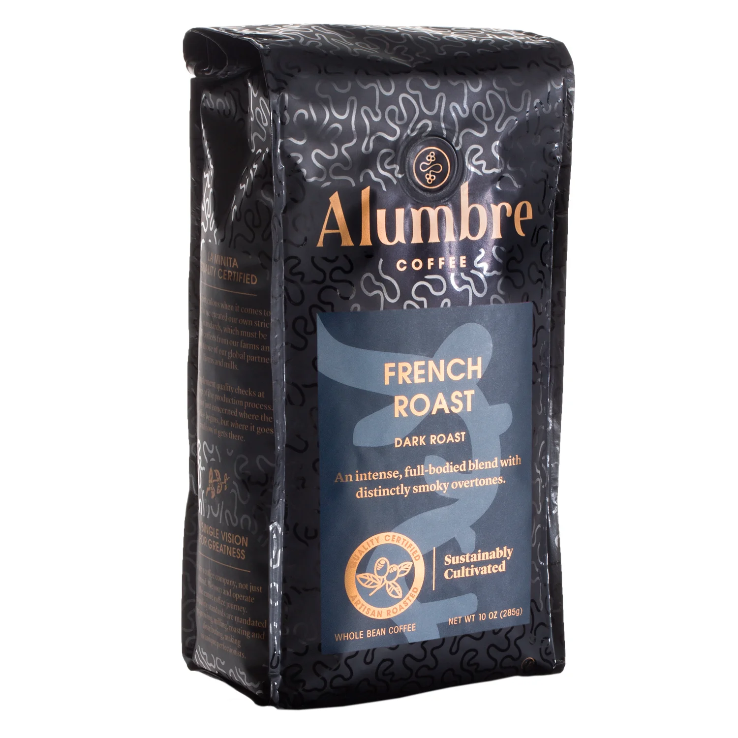 Latin American Dark French Roast Ground Roasted Alumbre Coffee