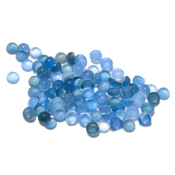 High Quality Loose Gemstone Natural Blue Chalcedony 2.5mm Round Cabochon Loose Gemstone from India