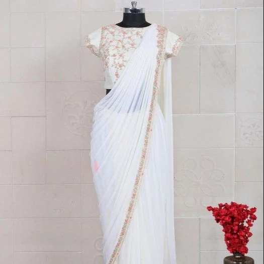white saree designer blouse
