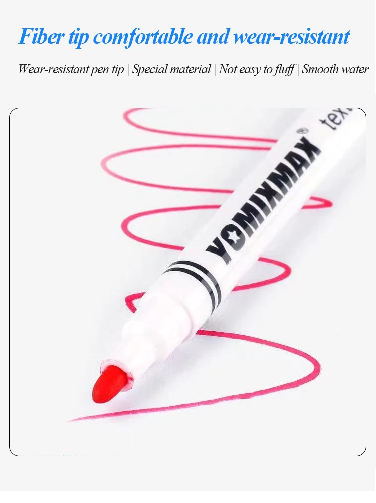 Yomixmax  12/box 12 Colours Permanent Waterproof Non-toxic Textile Fabric Marker Pen DIY Painting Shoe and t Shirt