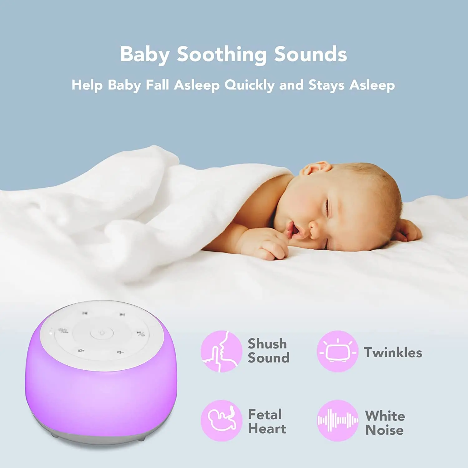 White Noise Sound Machine For Babies,White Noise Sound Lamp Sleep
