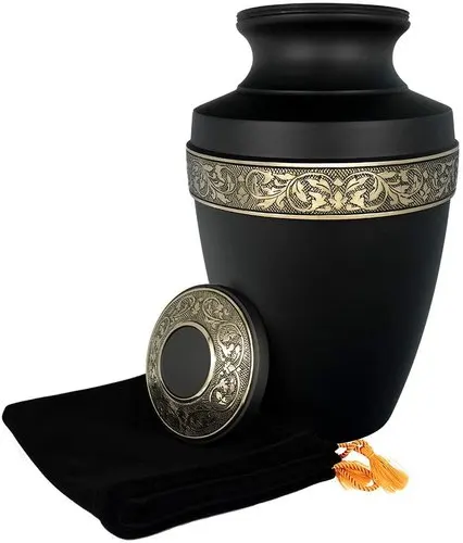 Черная латунная урна для кремации для человеческого зола, металлические латунные урны оптом, похоронные принадлежности