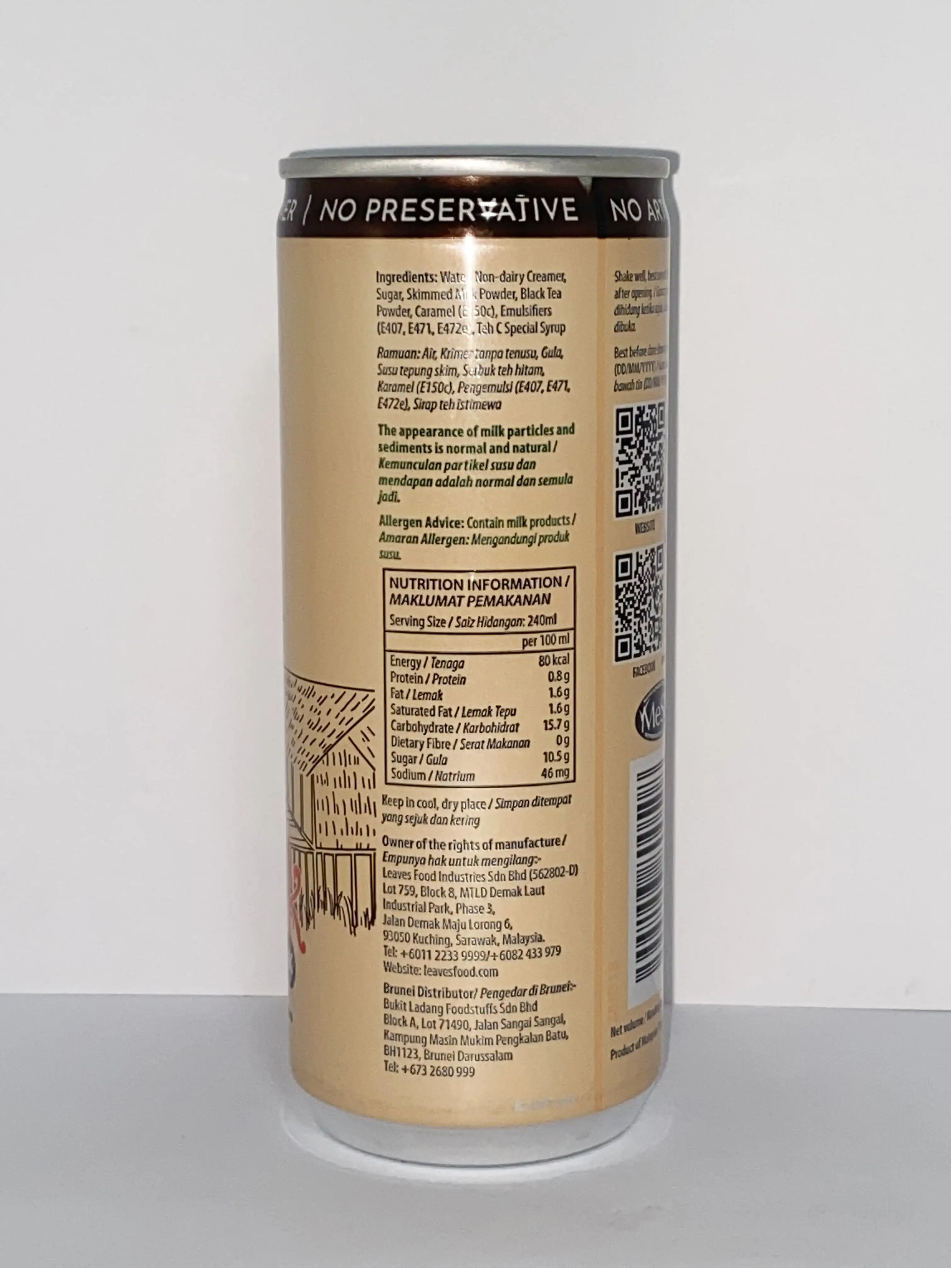 Wholesale 3 Layer Milk Tea Teh C Peng Special Canned Drink Get Your