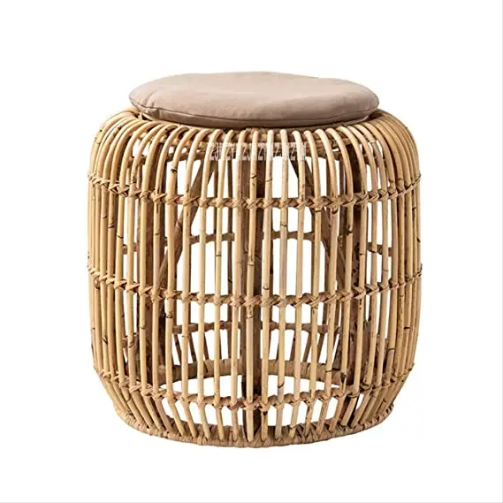 Удивительный круглый итальянский табурет из ротанга, садовый стол и стулья для взрослых, декоративный табурет из ротанга и отвалы, коричневый размер на заказ оптом