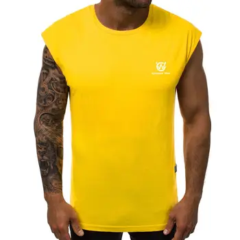 Summer Wear Tank Tops For Men In Yellow Color Causal Wear Men Tank Tops