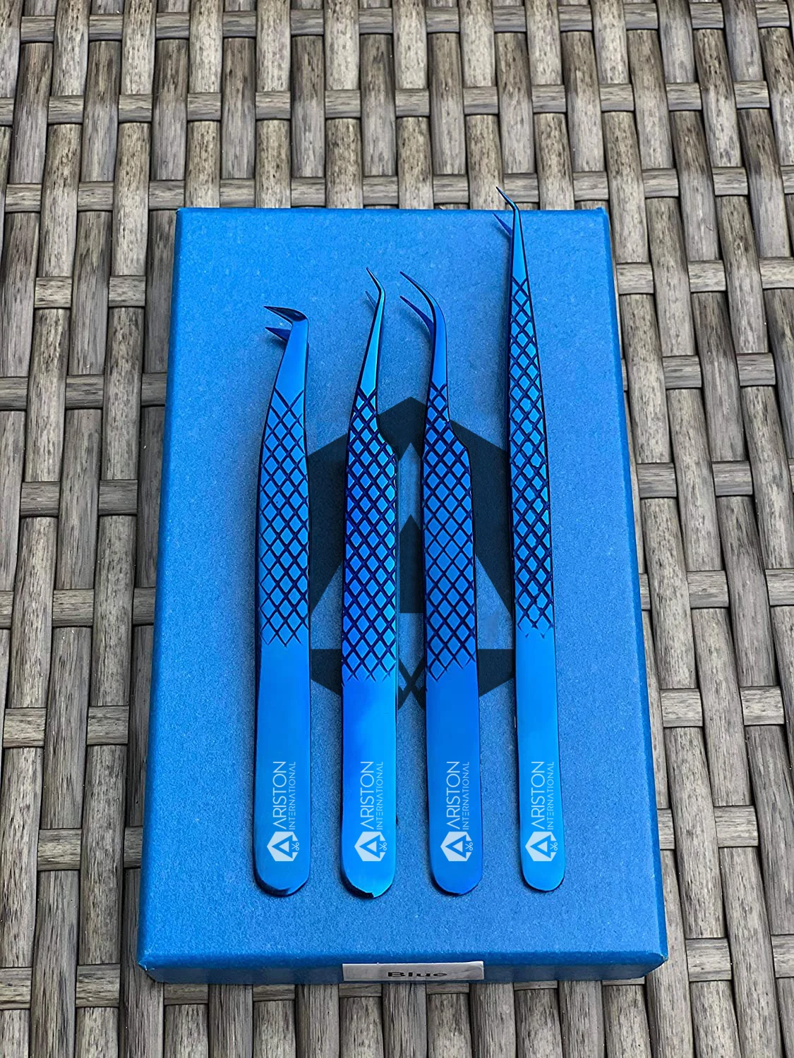 OEM дизайн набор из 4 пинцетов для наращивания ресниц с алмазным захватом-японские стальные инструменты для наращивания ресниц