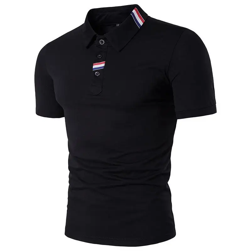 Two-tone Color Combination Polo Shirt With Different Color Collar Slim ...