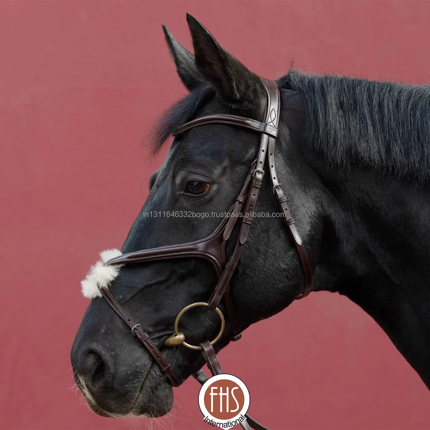 New Quality Genuine Leather Grackle/Bridle Horse Support Head Collar-Black