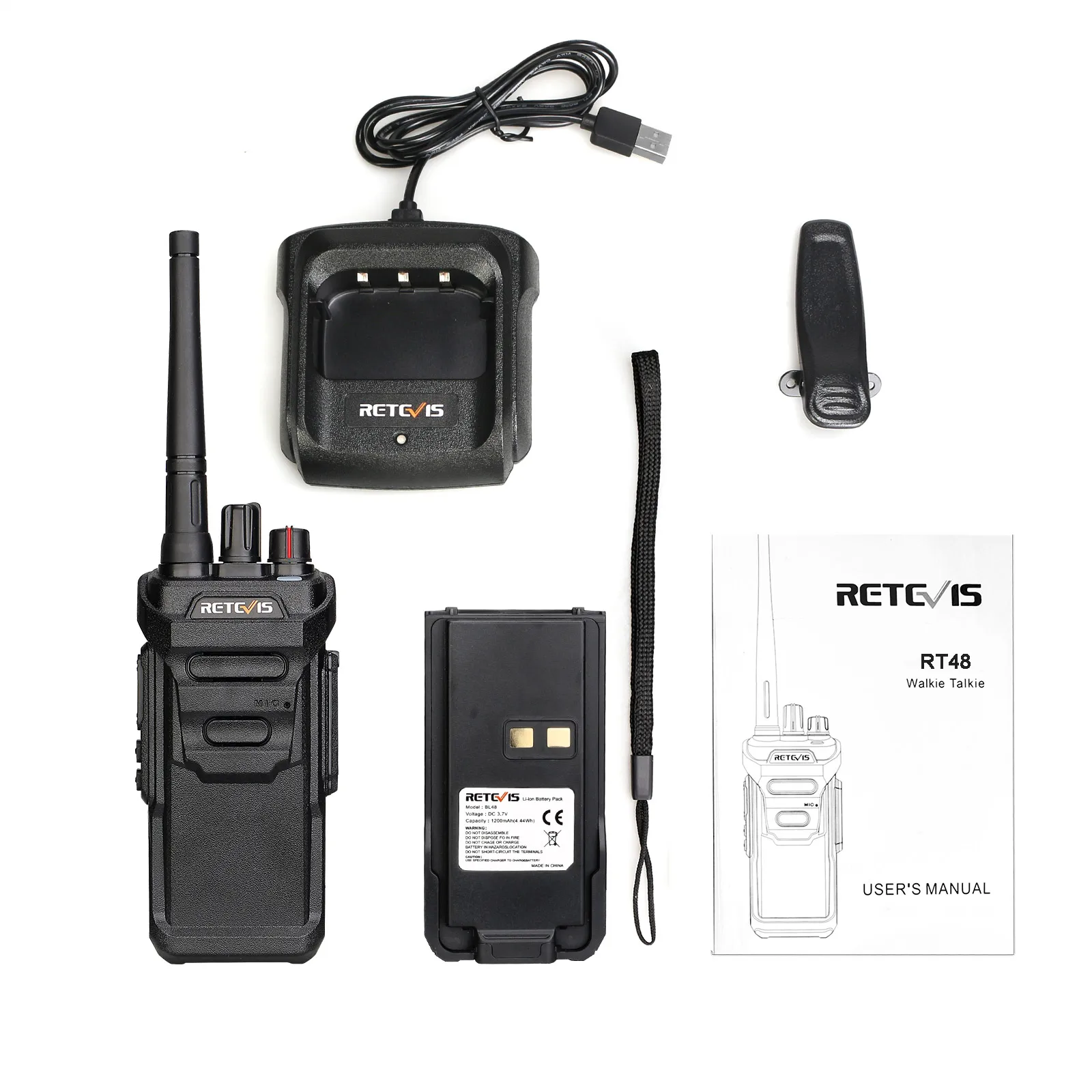 Wholesale RETEVIS RT48 IP67 Waterproof FRS Walkie Talkie 2W UHF  License-free Handheld Two Way Ham Radio Transceiver VOX Scrambler USB From 