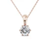 Ciondolo in Ottone Placcato Oro Rosa 18k - Diamante