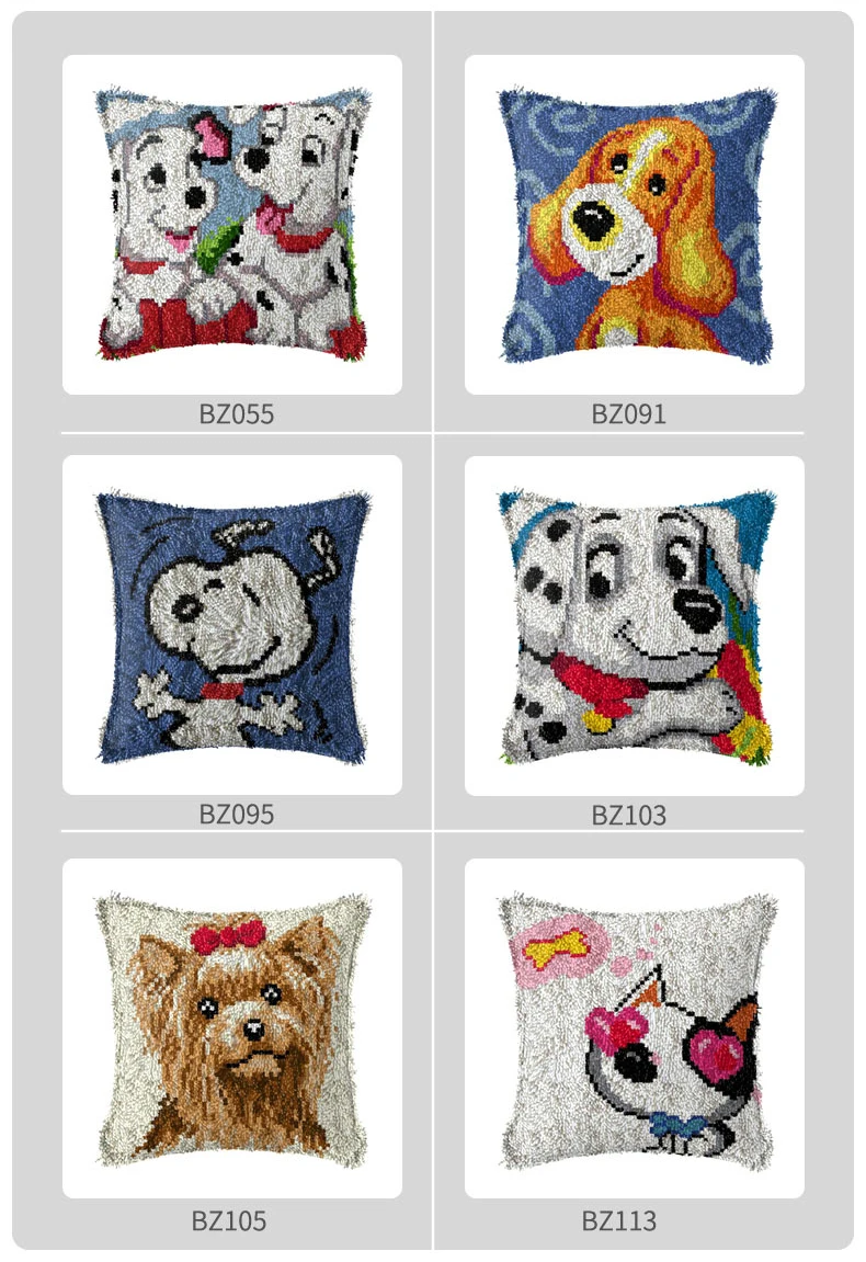 Latch Hook Dogs Needle For Carpet Embroidery Pillow Foamiran Needlework Set Smyrna Cushion Button Package Latch Hook rug kits
