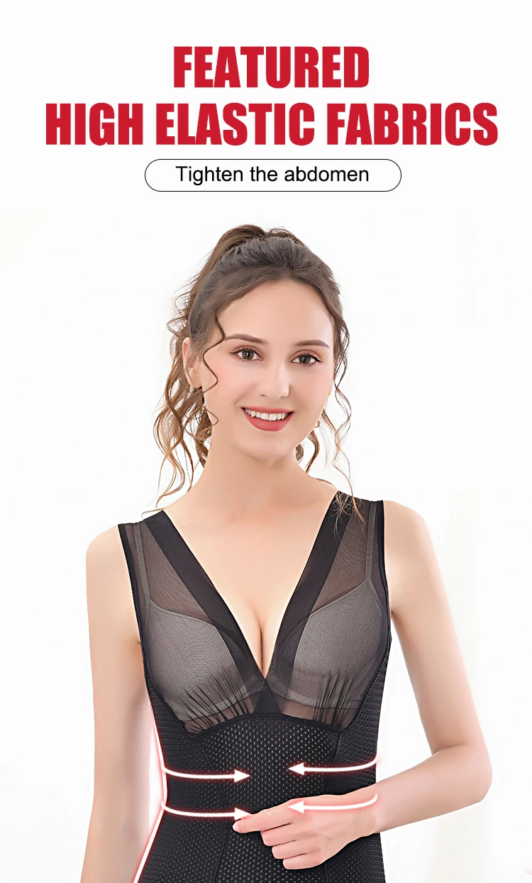 High Quality Plus Size Women Slim Tummy Tucker High Waist Trainer Shapewear Body Bodysuit Shaper With Bra supplier