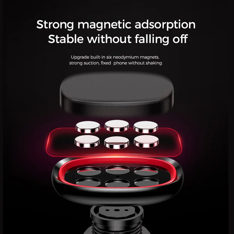 
 Портативный универсальный вращающийся держатель для сотового телефона, 6 шт., магнитный держатель для автомобиля с клейкой лентой 3m для Samsung/ iPhone /LG  