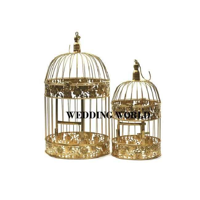Luxury Wire Mesh Cage for Parrots and Birds - Gold Finished - Best Bird Cage Excellent Wire Mesh For Macaws