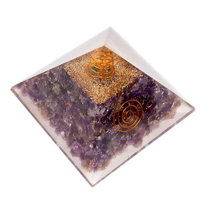 Wholesale Amethyst Orgone Pyramid Natural Stones Crystal Orgonite ...