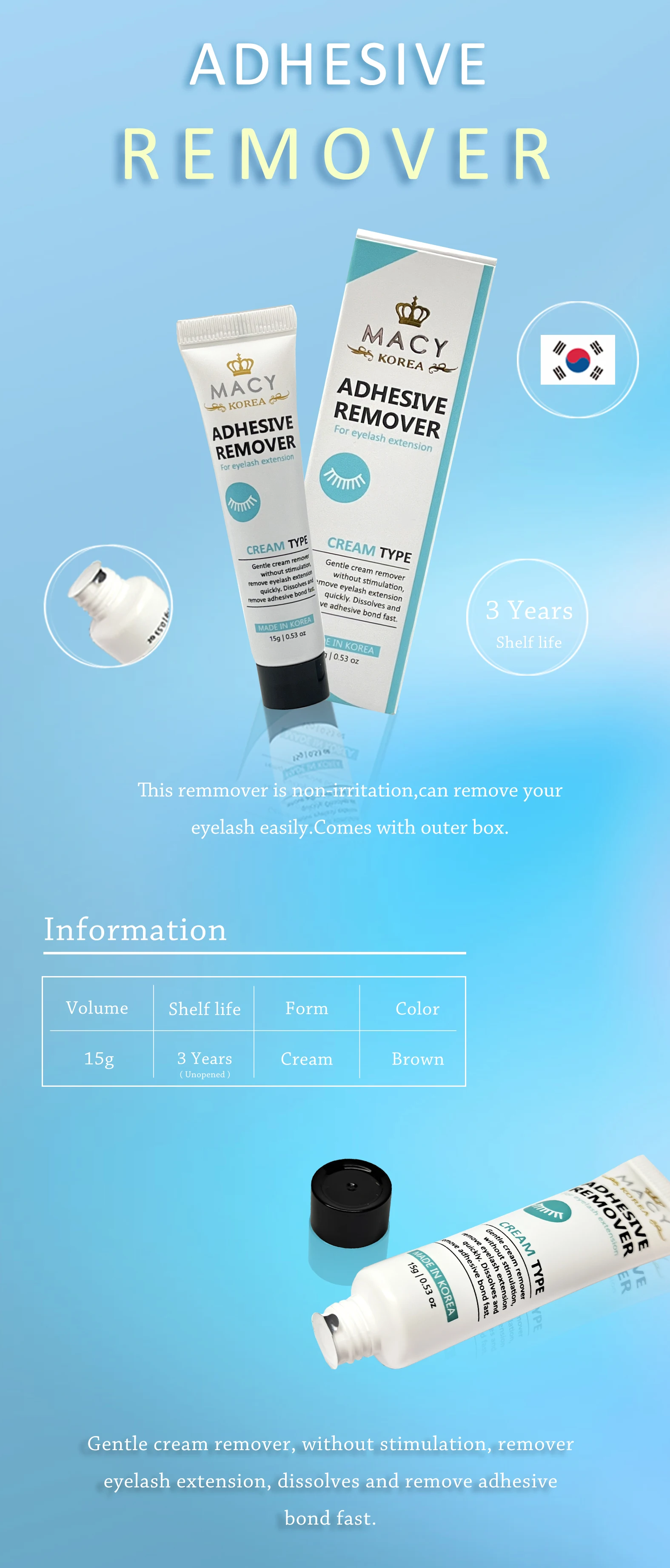 Korea High Quality Adhesive Glue Remover Korea Eyelash Extension Strip