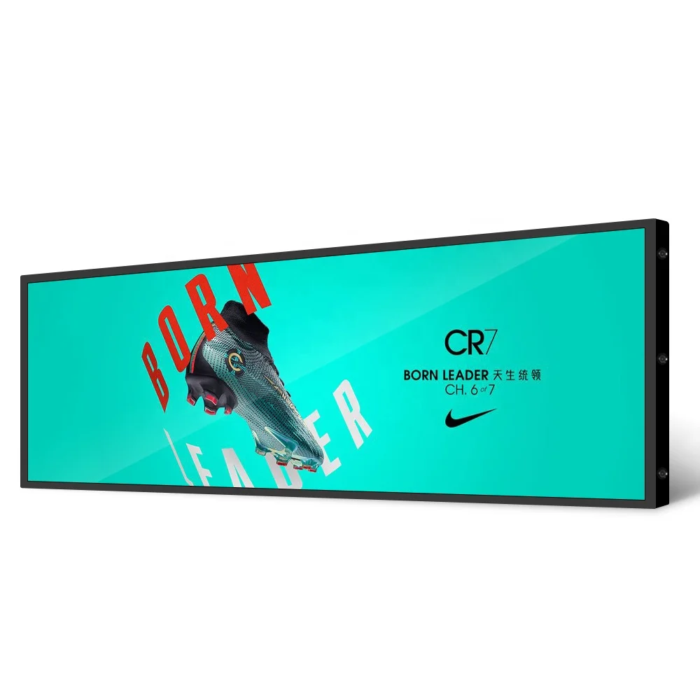 Wide Stretched Bar LCD Touch Screen Panel Sign Android Display Shelf Banner Bar Display Bar Screen