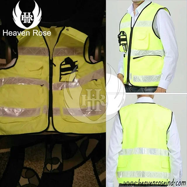 Жилет с флуоресцентными отражающими карманами на