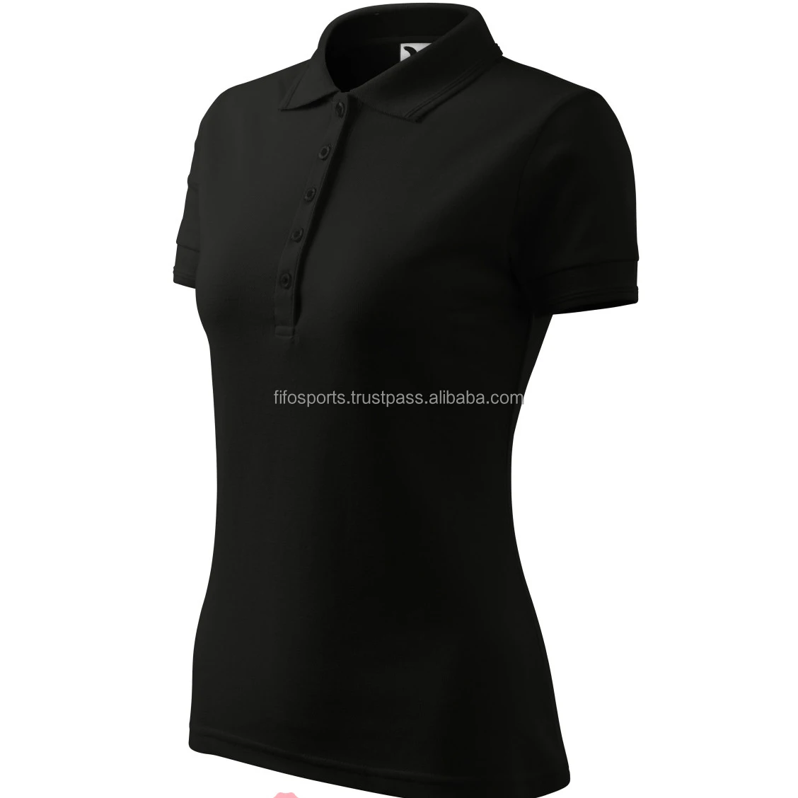 ladies black golf polo shirt