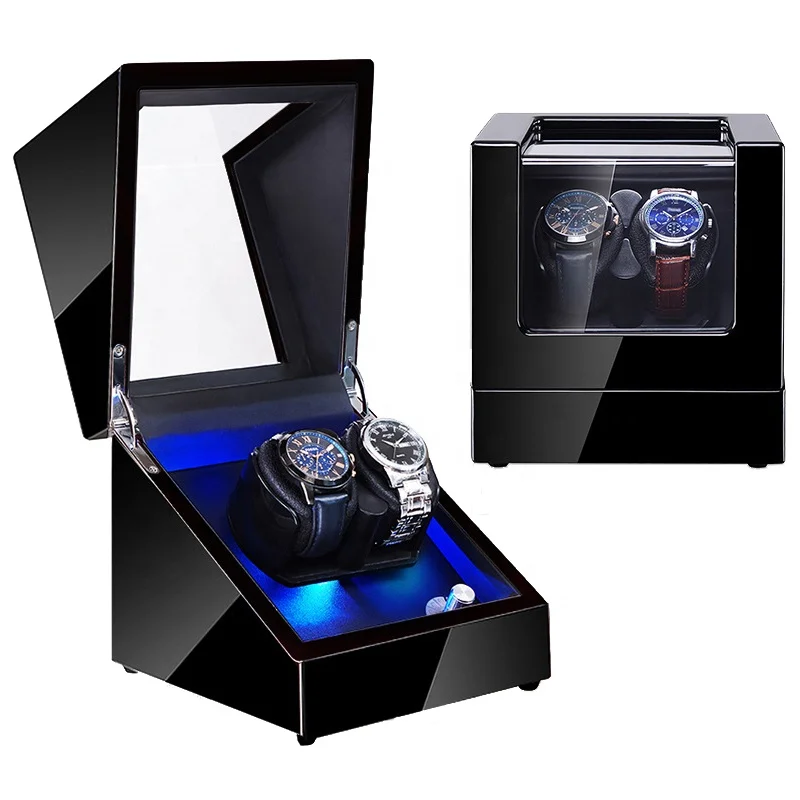 Black piano paint wood led watch winder 2slots-4.jpg