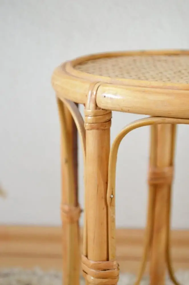 70s ビンテージ ラタンスツール 籐 サイドテーブル バンブー 竹編み 70s ビンテージ ラタンスツール 籐 サイドテーブル バンブー 竹編み