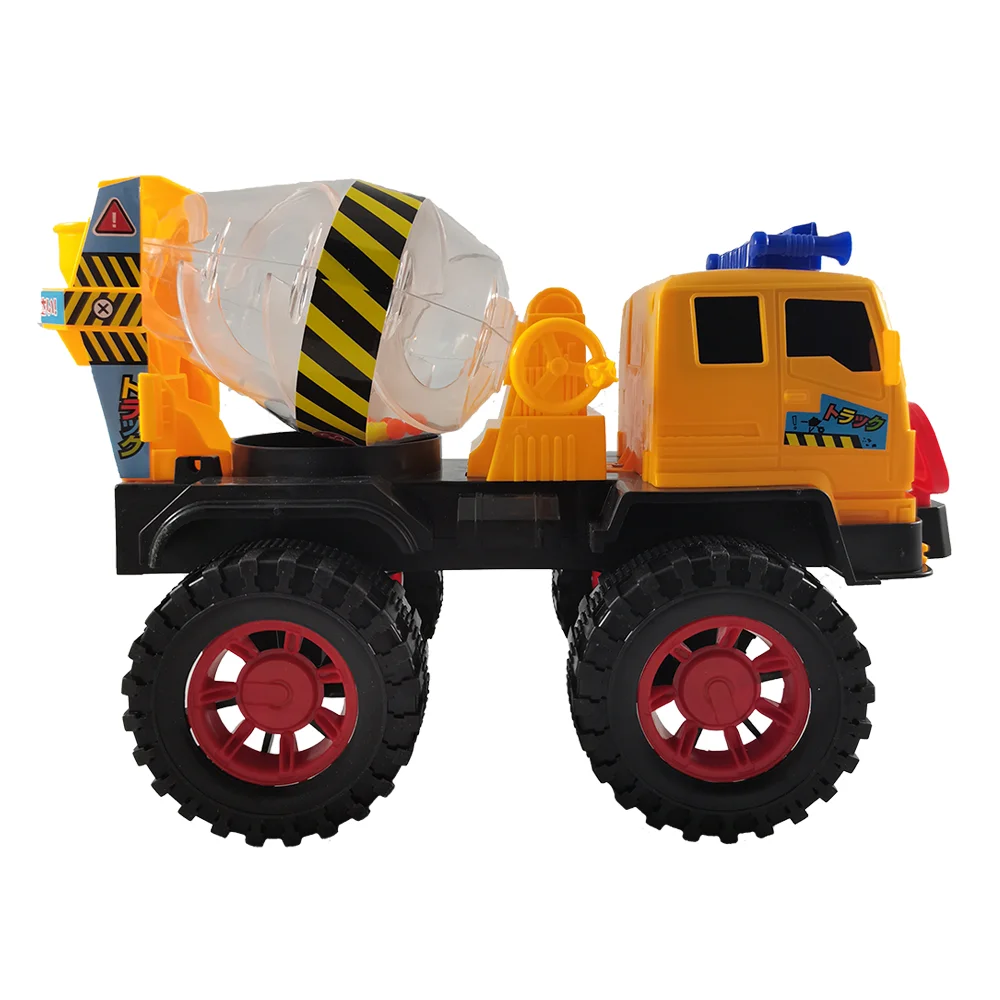 cement truck toy vehicle in orange and white - buy plastic