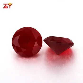 1mm to 10mm Red Diamond Cut Unpolished Loose Glass Gems