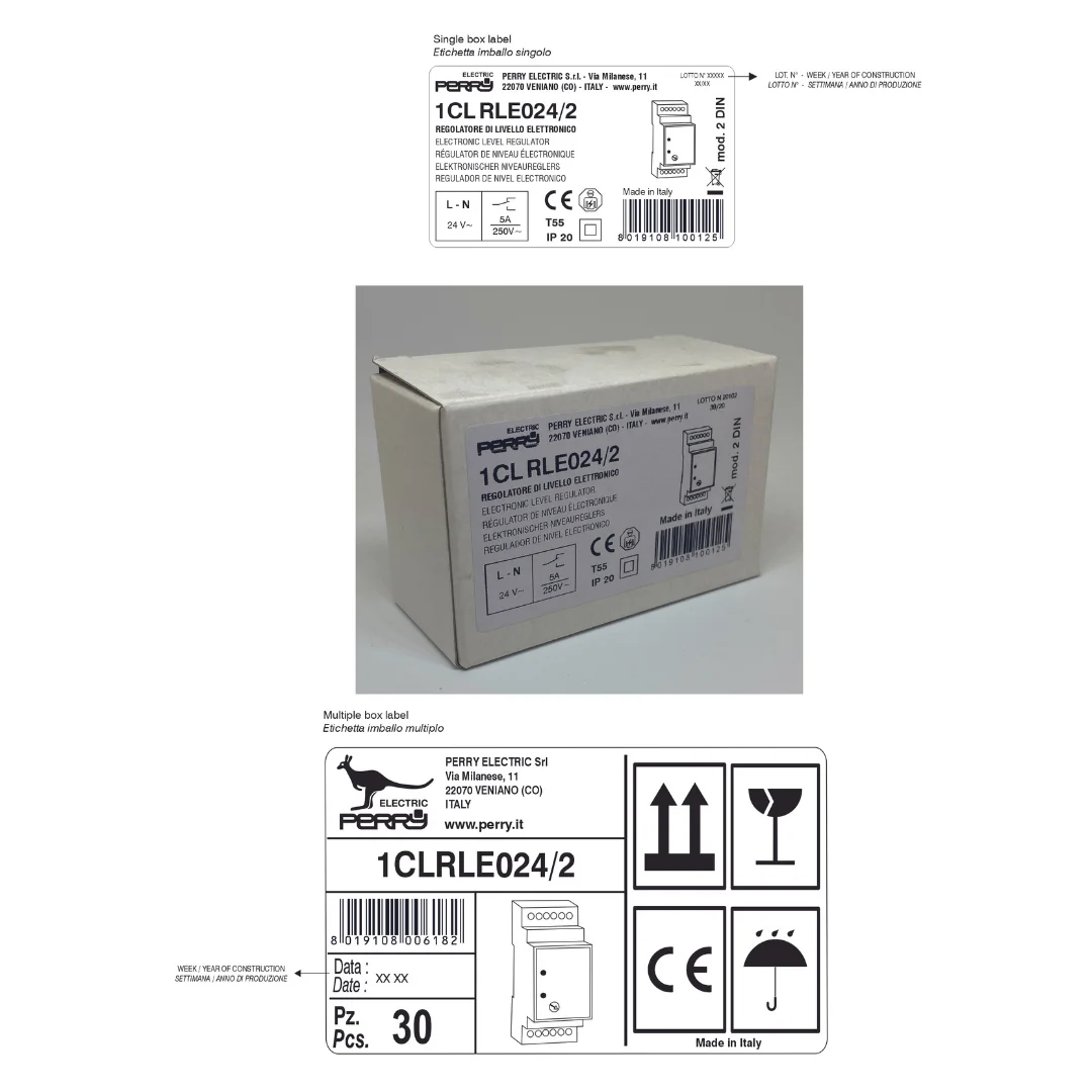  MADE IN ITALY LIQUID ELECTRONIC LEVEL REGULATOR 24V PERRY
