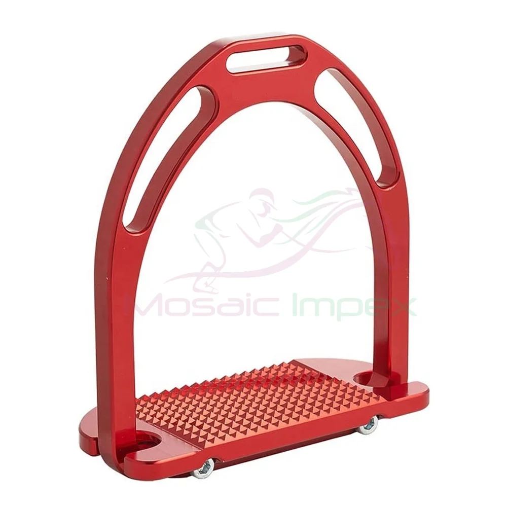 Adjustable Aluminum Horse Stirrup With Rubber Foot Pad Lightweight