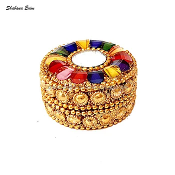 Rajasthani Trinket Boxes New Women Design Golden Small Trinket Box Storage for jewels