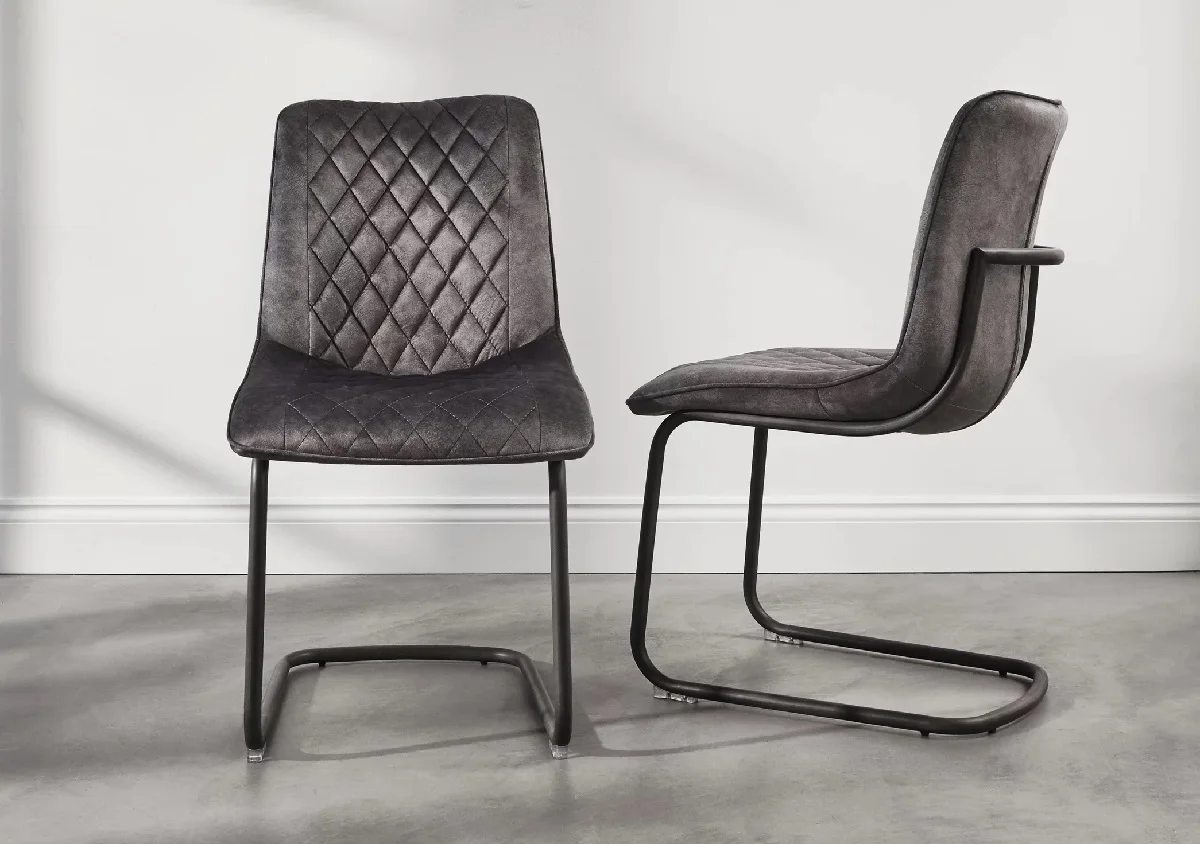 W450*d590*h880mm Modern Industrial Dining Chairs in Dark Grey