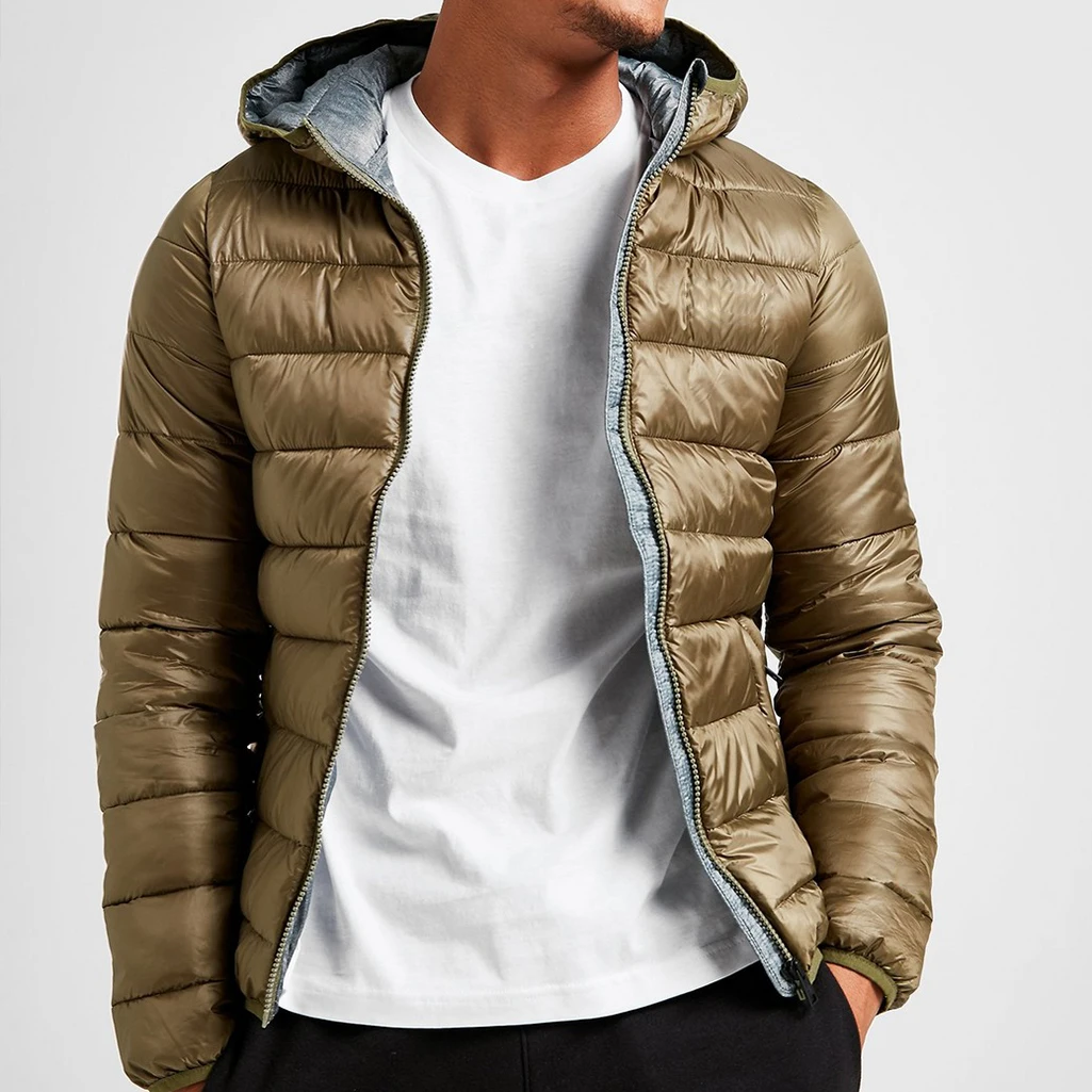 khaki bubble coat mens