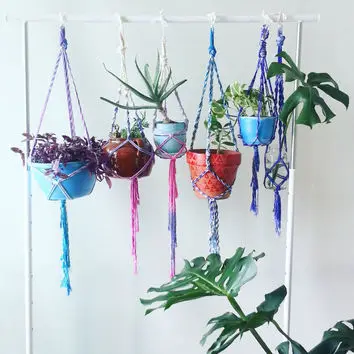 4 Legs Decorative Macrame Hangers Hanging Plant Holders
