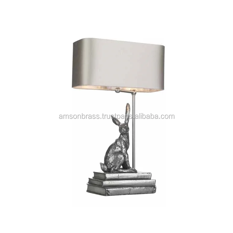 Metal Aluminium Silver Finished Study Lamp & Desk Lamp