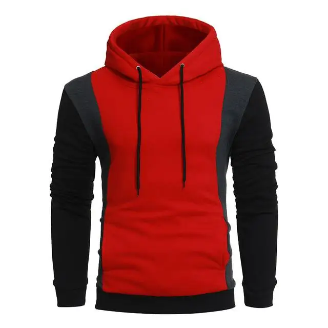 SFK Black Red Stylish Cotton Men's Motorcycle Hoodie with CE