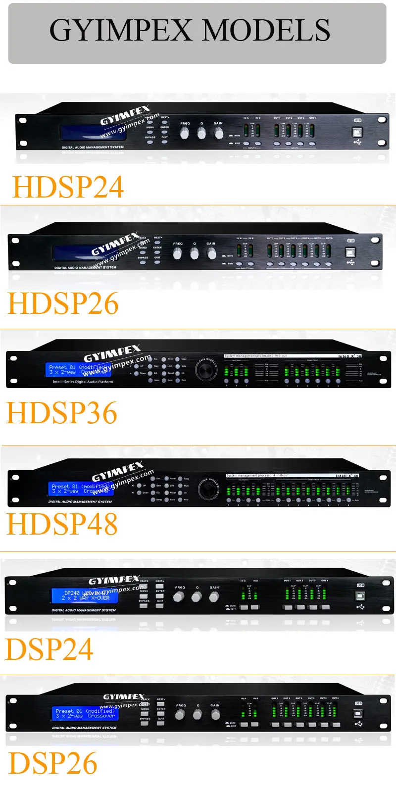 Touring Grade Quality 2 Input 4 Output China Factory Audio Crossover