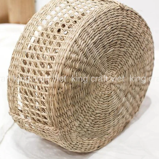 Panier En Osier Rond Avec Couvercle - Corbeille à Linge, Rangement Fruits Ou Décoration - 30x30x30 Cm